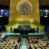 Sidang Majelis Umum Perserikatan Bangsa-bangsa di New York, AS (dok. AP/JOHN ANGELILLO)