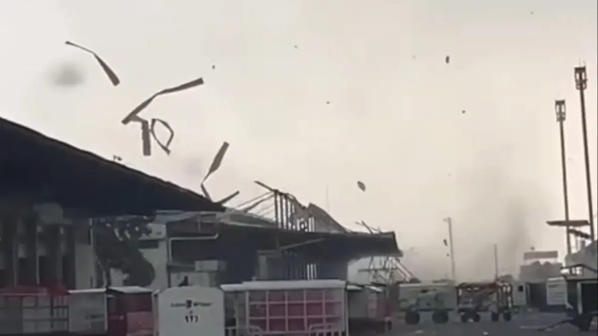 Angin puting beliung di Bandara Juanda.(Dok Istimewa )