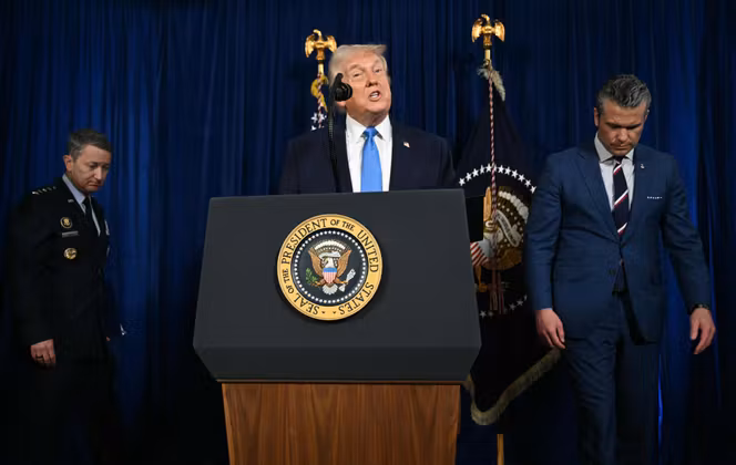 Presiden AS Donald Trump berbicara kepada pers setelah aksi militer AS di Venezuela, di kediamannya di Mar-a-L